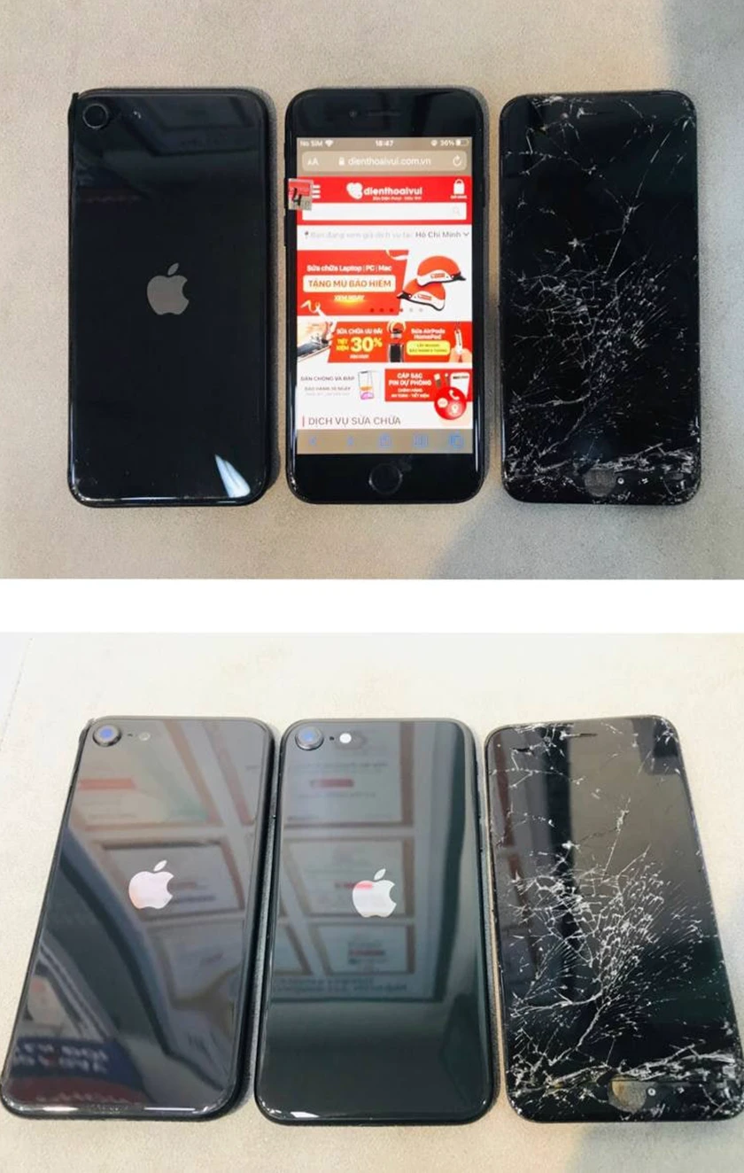 màn hình điện thoại của iphone sau khi được sửa chữa tại hệ thống điện thoại vui