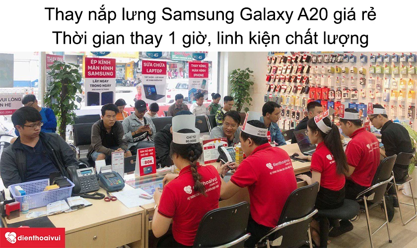 Dịch vụ thay nắp lưng Samsung Galaxy A20 giá rẻ uy tín tại Điện Thoại Vui