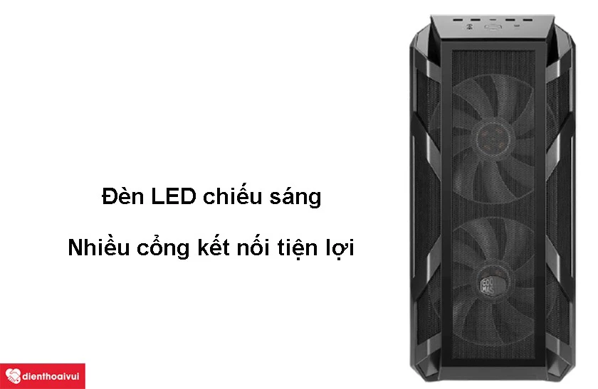 Thùng Case Cooler Master MasterCase H500M tích hợp đèn LED, nhiều cổng kết nối