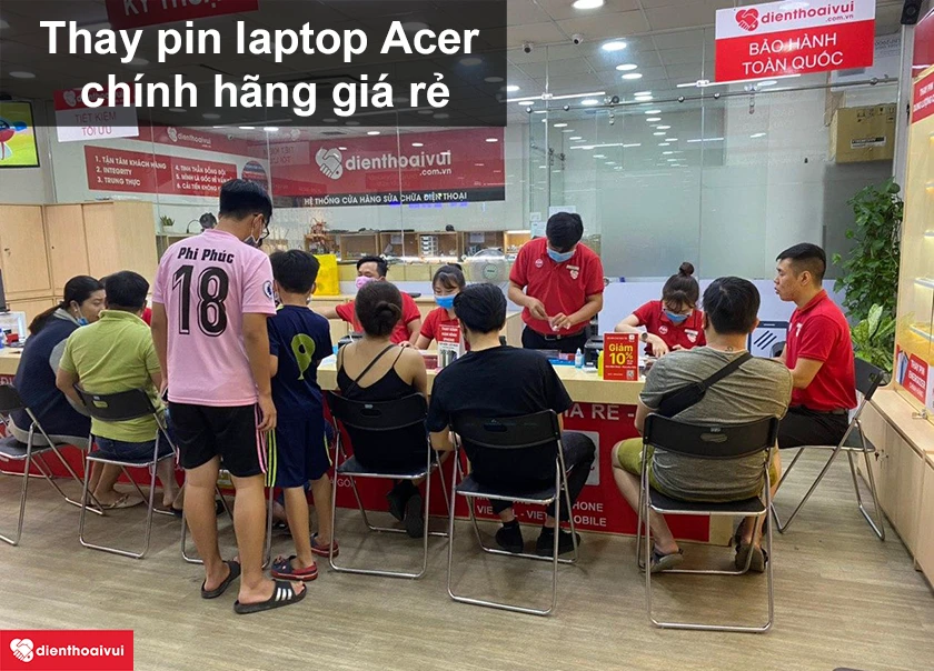 Thay pin laptop Acer chính hãng, giá rẻ tại Điện Thoại Vui