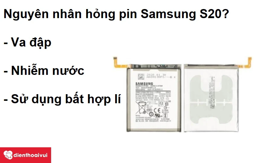 Những sai lầm khi sử dụng dẫn đến pin Samsung S20 hỏng nhanh?
