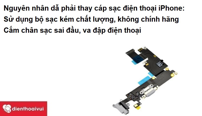 Thay cáp sạc điện thoại iPhone tại Điện Thoại Vui
