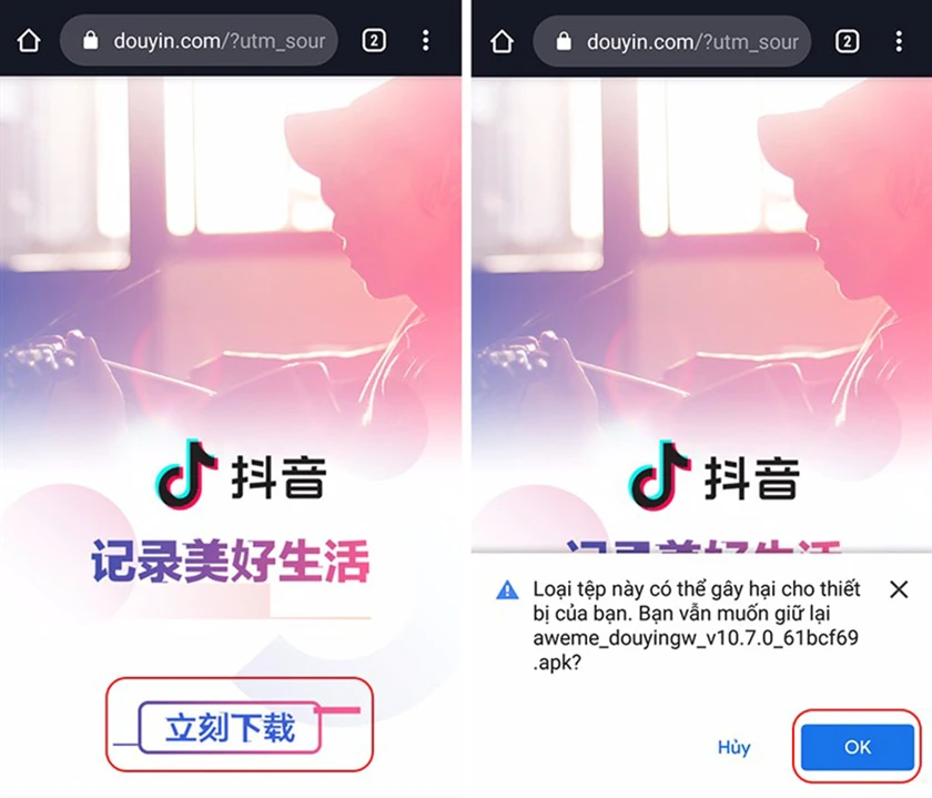 Cài đặt Tik Tok Trung Quốc trên điện thoại Android