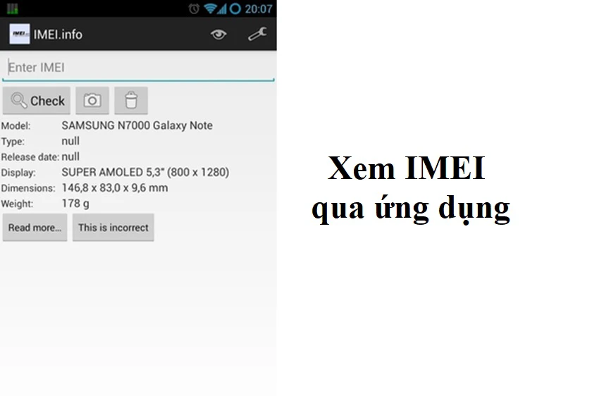Cách check IMEI Samsung bằng ứng dụng