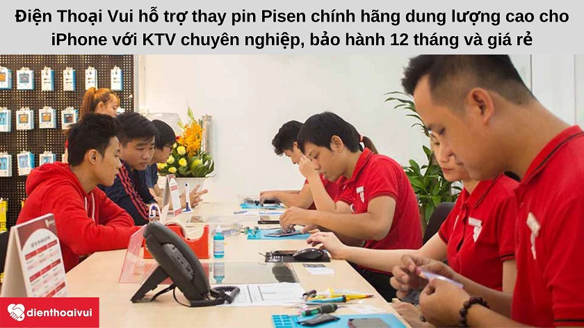 Địa điểm thay pin iPhone dung lượng cao, chính hãng Pisen tại TP. Hồ Chí Minh và Hà Nội
