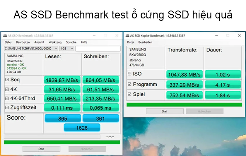 Phần mềm AS SSD Benchmark