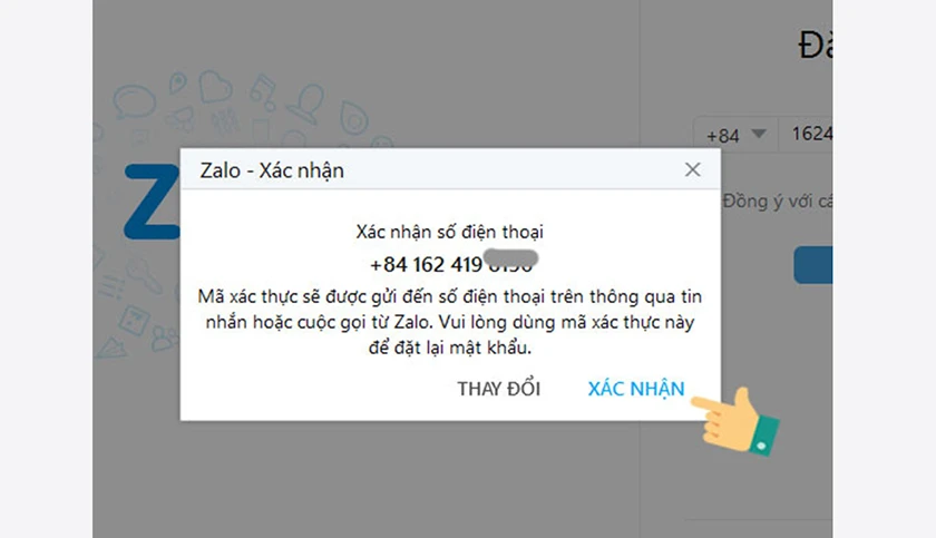đăng ký tạo tài khoản Zalo bằng số điện thoại trên máy tính