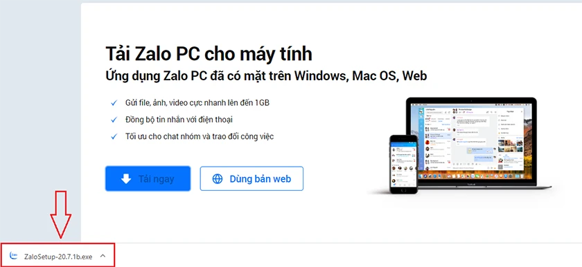 click đúp chuột để mở phần mềm Zalo khi tải zalo cho máy tính