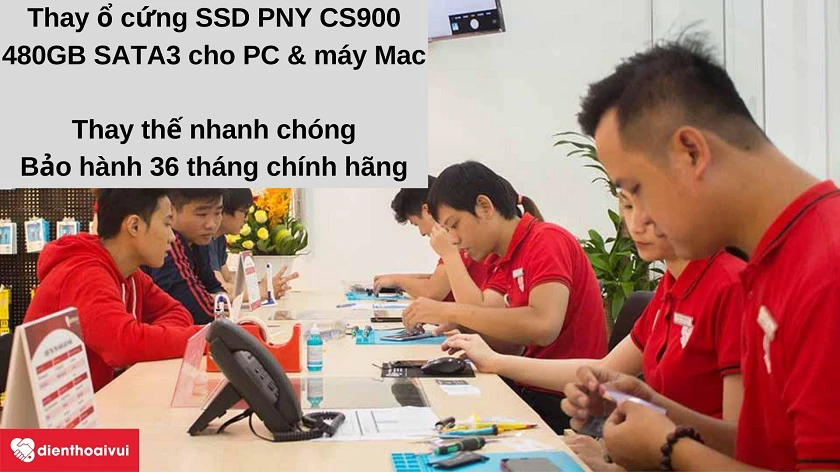 Thay ổ cứng PNY CS900 480GB SATA3 chính hãng tại Điện Thoại Vui