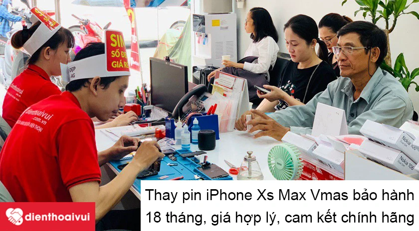 Thay pin iPhone Xs Max dung lượng chuẩn chính hãng Vmas uy tín tại Điện Thoại Vui