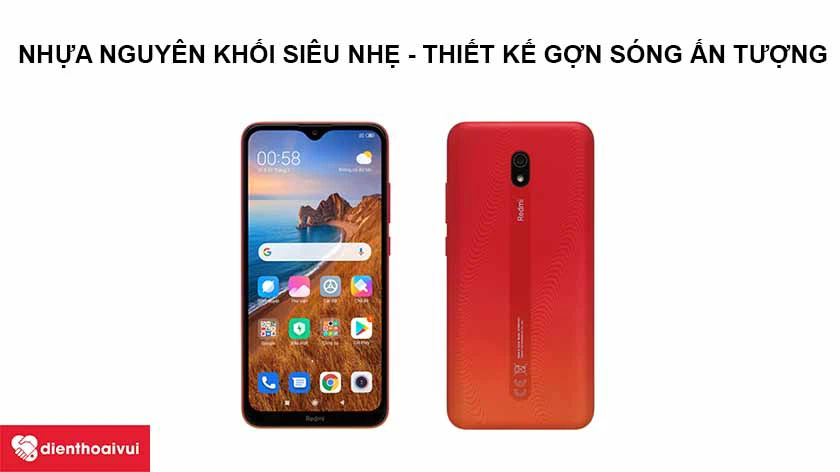 Xiaomi Redmi 8A – Nhựa nguyên khối, màu sắc ấn tượng