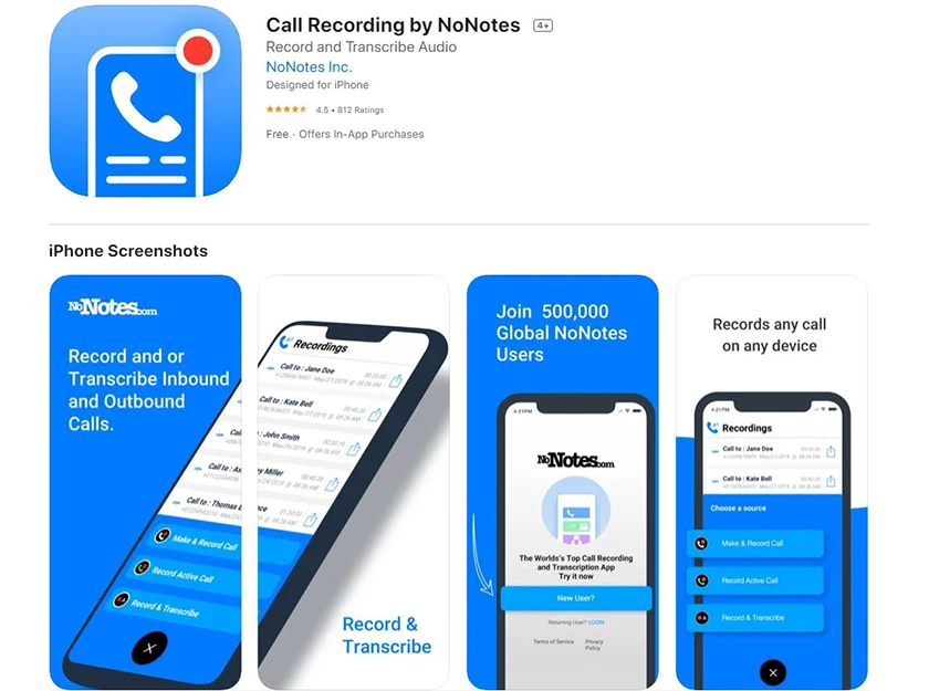 Call Recording by NoNotes.com