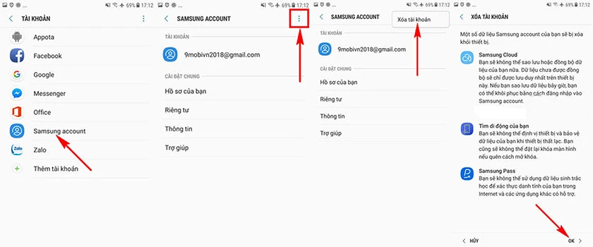 Cách xóa tài khoản Samsung Account