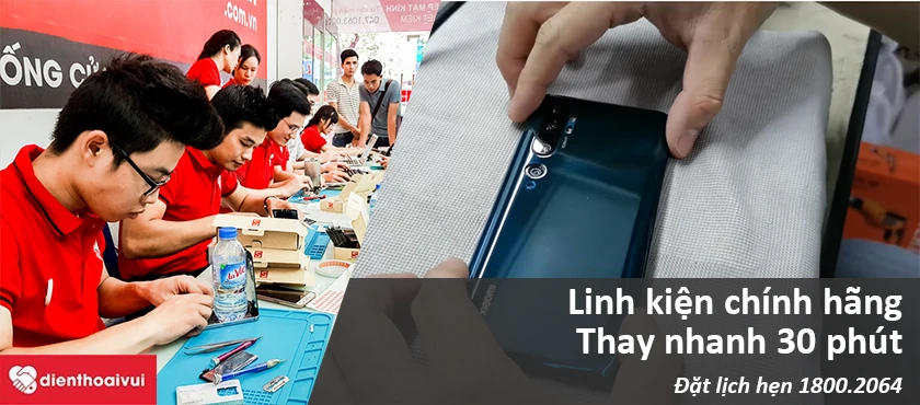 Thay kính lưng Xiaomi Mi Note 10 Pro chính hãng, giá rẻ tại Điện Thoại Vui