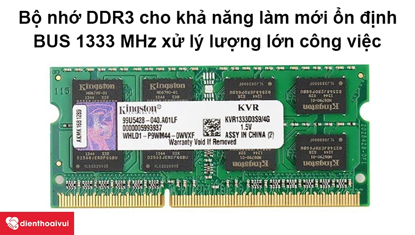 RAM cho khả năng xử lý công việc lớn