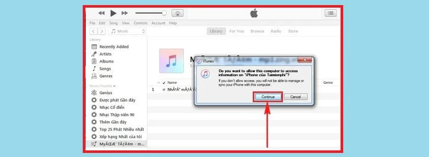Kết nối iP với máy tính sử dụng iTunes