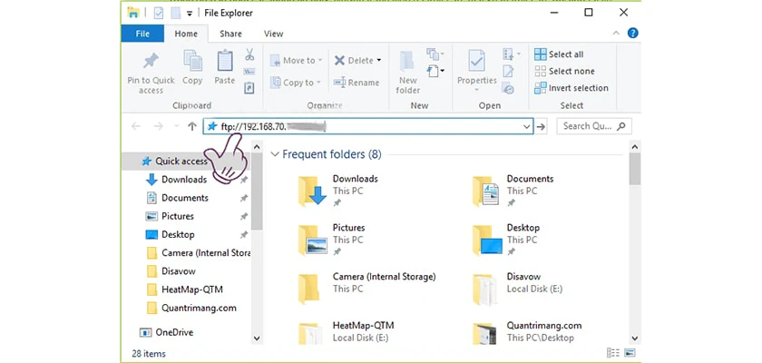 nhấn tổ hợp phím Windows + E để mở File Explorer