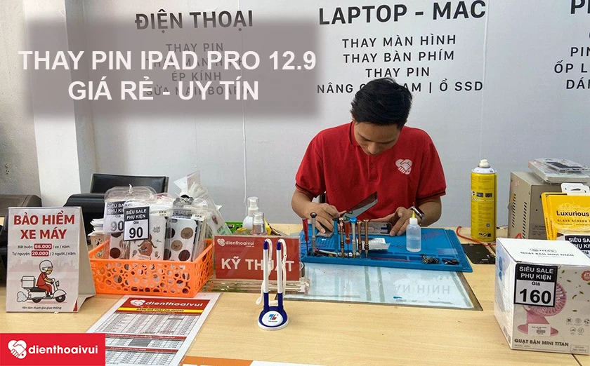 Thay pin iPad Pro 12.9 giá rẻ - uy tín tại Điện Thoại Vui