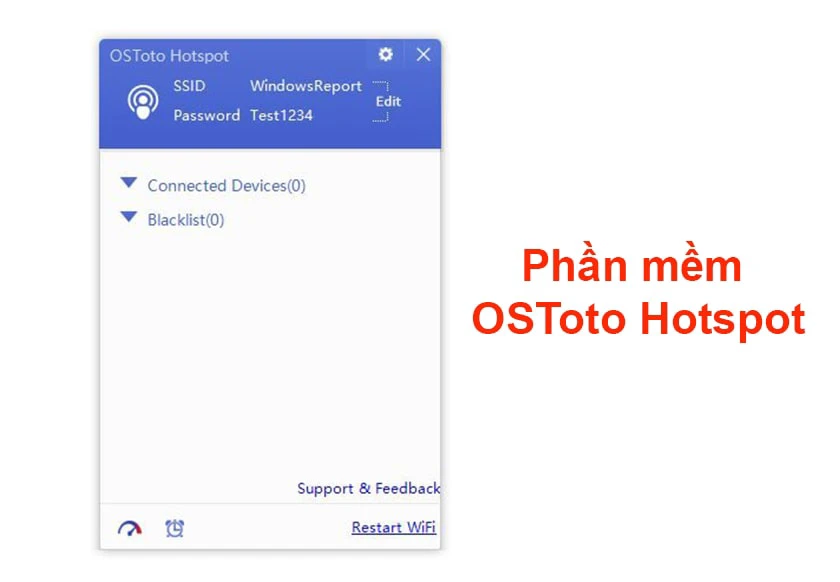 Phần mềm phát wifi OSToto Hotspot
