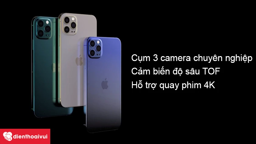 iPhone 12 Pro Max sở hữu 3 camera sau và cảm biến TOF chụp ảnh đỉnh cao