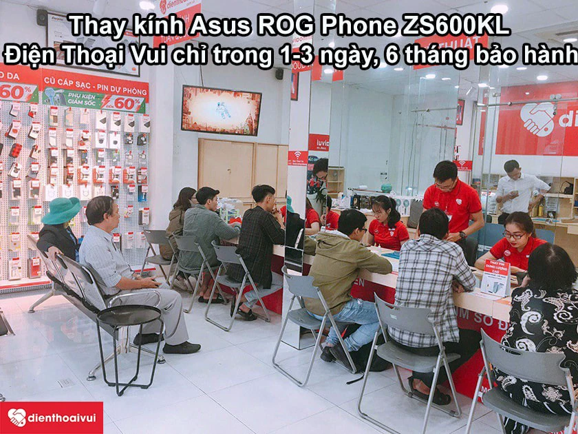 Dịch vụ thay kính Asus ROG Phone ZS600KL uy tín, chính hãng tại Điện Thoại Vui