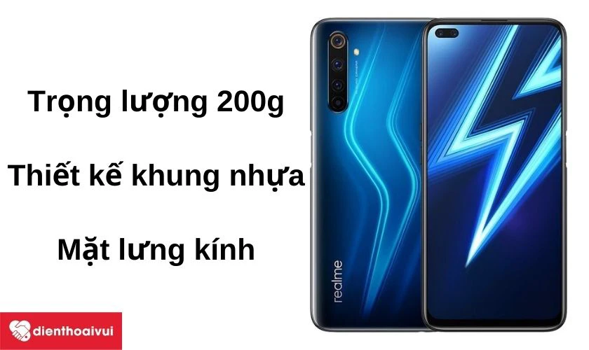 Trọng lượng chỉ 200g và thiết kế khung nhựa, mặt lưng kính