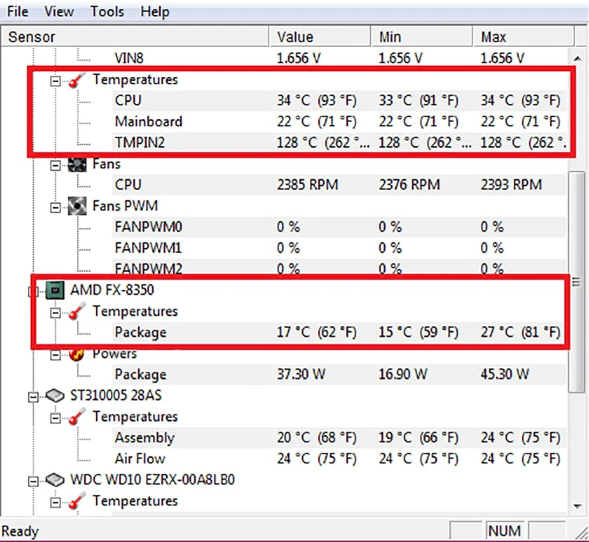 Phần mềm kiểm tra nhiệt độ CPU - CPUID HWMonitor