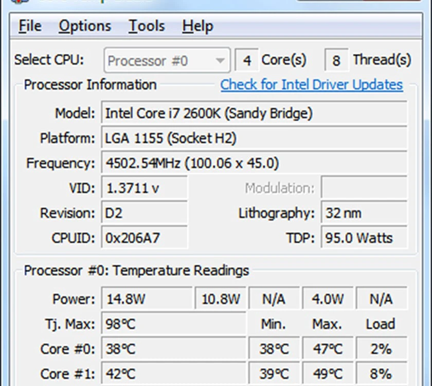 Core Temp - Ứng dụng xem nhiệt độ CPU