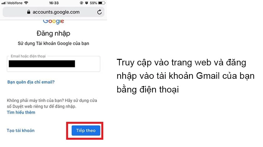Cách thay đổi số điện thoại Gmail
