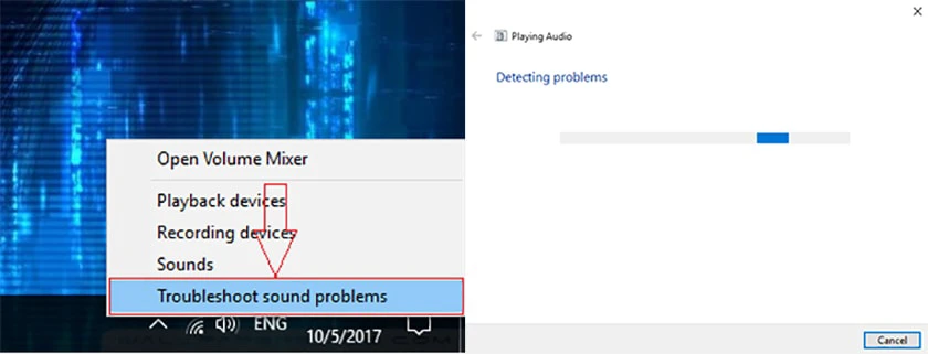 Sửa lỗi máy tính bị mất âm thanh win 10 bằng Windows Audio Troubleshooter