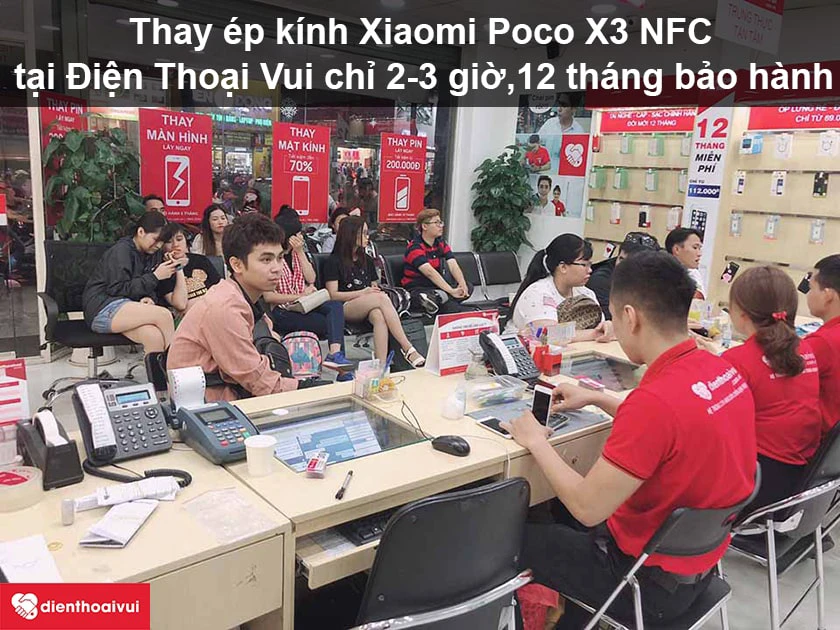Dịch vụ thay ép kính Xiaomi Poco X3 NFC uy tín, chất lượng cao tại Điện Thoại Vui
