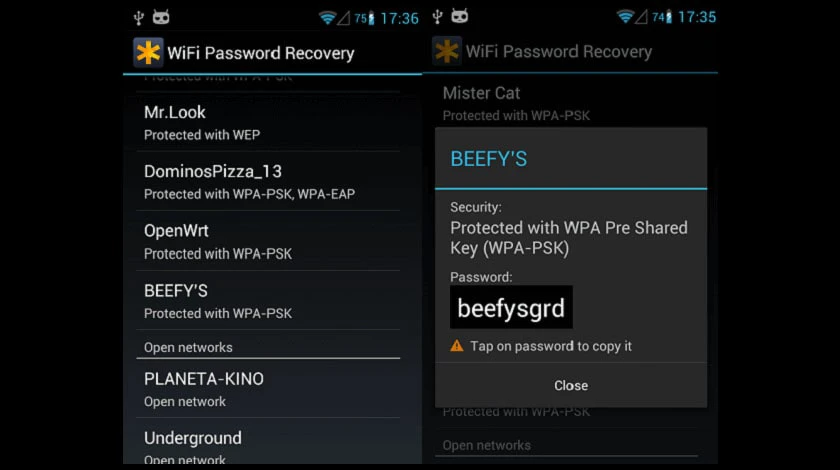 Xem pass wifi đã lưu bằng Password Recovery App