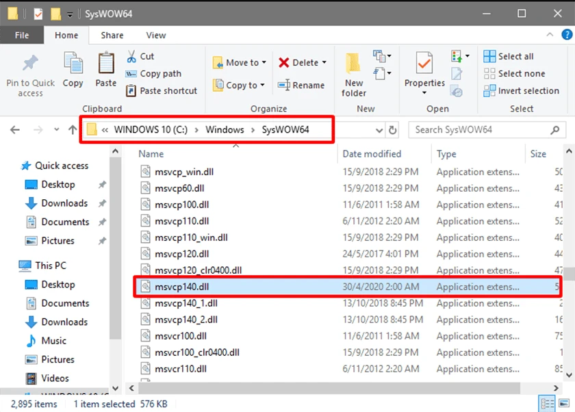 Copy file MSVCP140.dll từ máy tính khác
