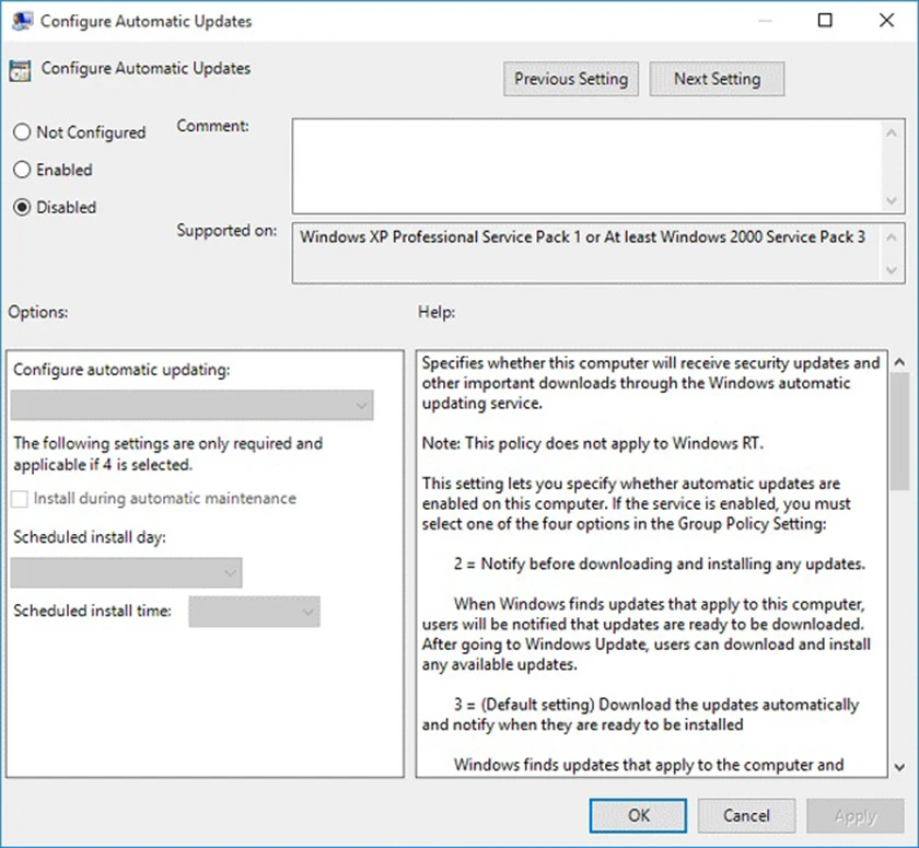 Tắt update window 10 bằng Group Policy Editor