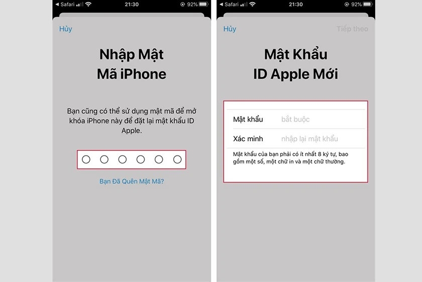 Quên mật khẩu ID Apple và cách khôi phục trên điện thoại