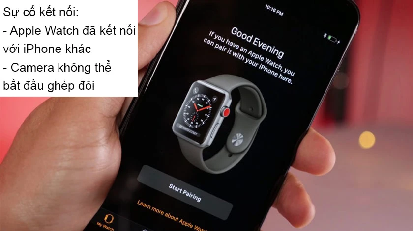 Sự cố khi kết nối apple watch với iphone