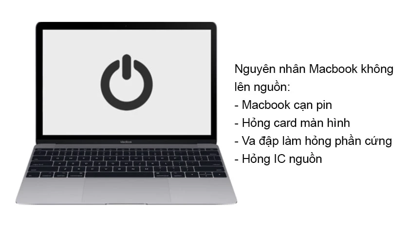 Macbook không lên nguồn nguyên nhân do đâu?
