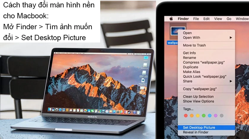 Cách đổi hình nền Macbook Air, Macbook Pro