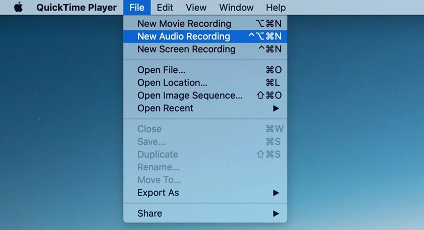 cách Ghi âm trên Macbook bằng phần mềm QuickTime Player