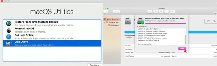 Khôi phục từ hệ điều hành MacOS Recovery để khắc phục lỗi macbook bị hiện folder chấm hỏi