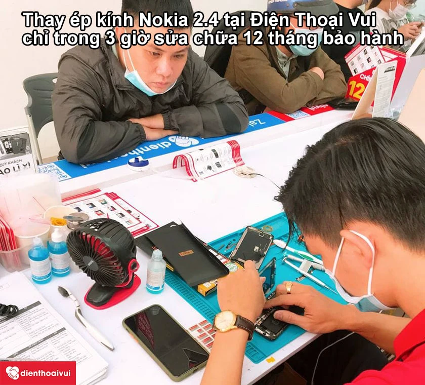 Dịch vụ thay ép kính Nokia 2.4 uy tín, chất lượng cao tại Điện Thoại Vui