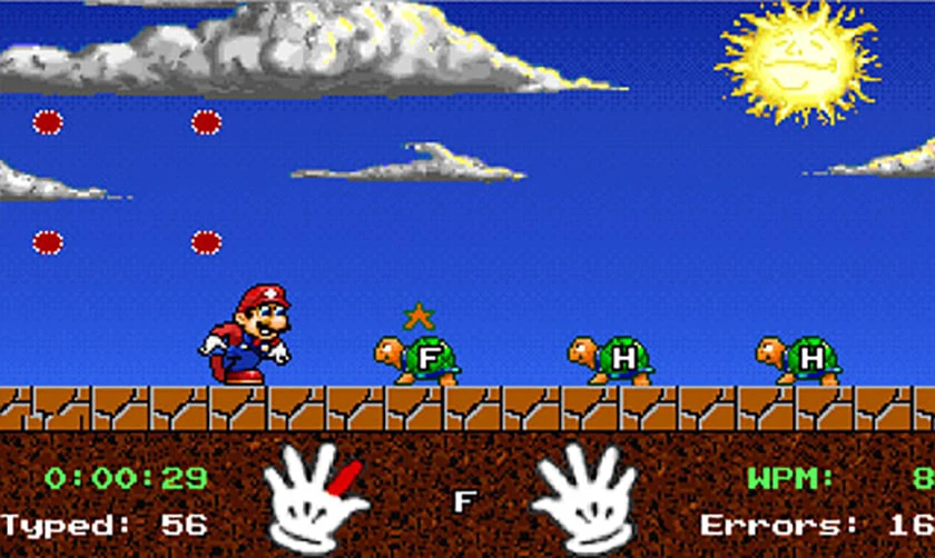Luyện gõ 10 ngón Mario Teaches Typing online