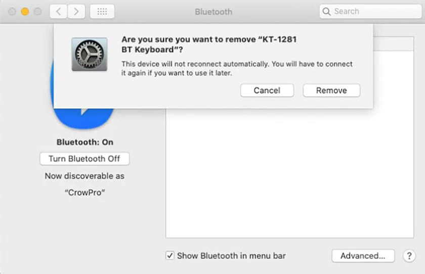 bật bluetooth trên macbook Air / Pro khi không kết nối được