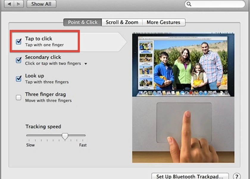 Cách sử dụng touchpad Macbook với Point & Click