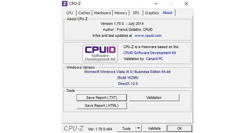 Thành phần chính của CPU Z