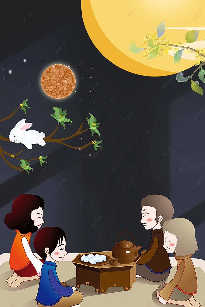Ảnh nền trung thu ấm cúng bên gia đình
