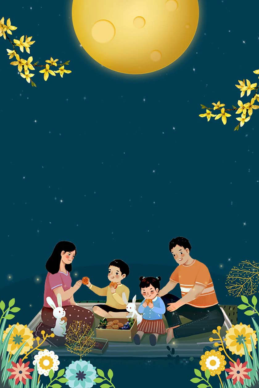 Hình nền trung thu ấm cúng bên gia đình