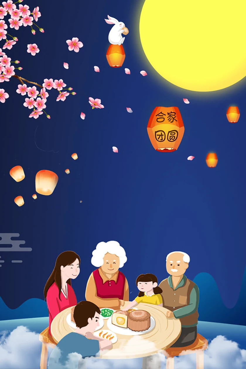 Bộ ảnh nền trung thu ấm cúng bên gia đình