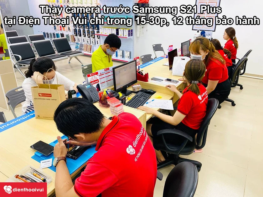 Dịch vụ thay camera trước Samsung S21 Plus chính hãng, uy tín tại Điện Thoại Vu