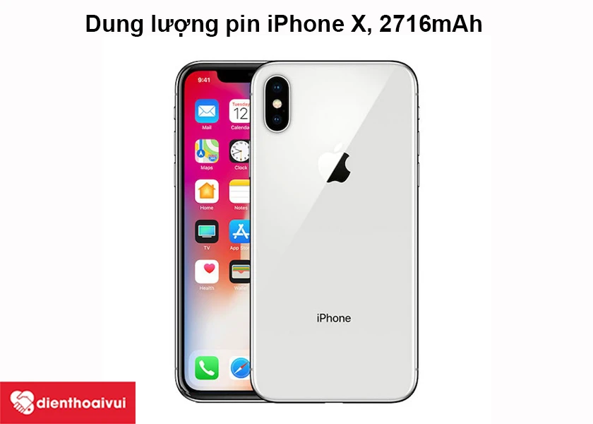 iPhone X – Pin dung lượng 2716 mAh